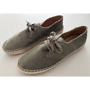 J. Crew Lace Up Canvas Espadrille Shoes Women Size 10 Gray Casual Comfort